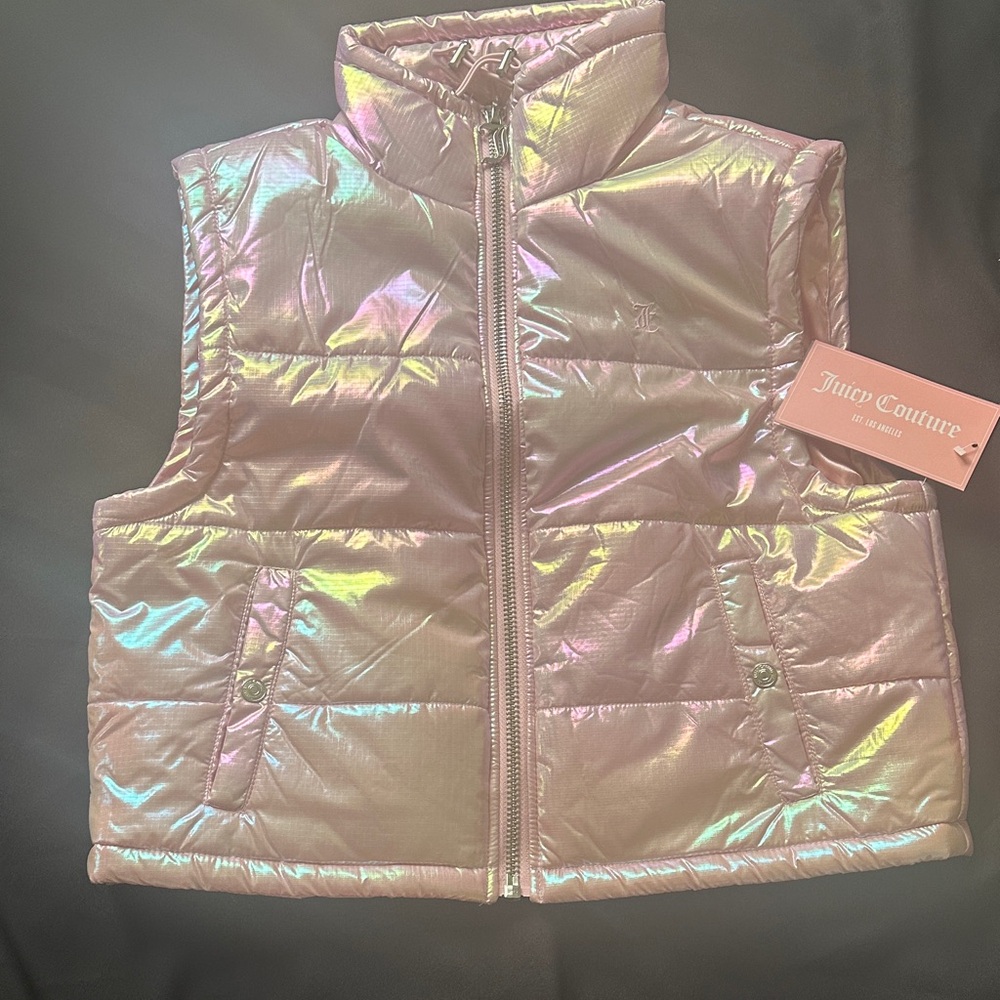 Juicy Couture Shimmering Pink Puffer Vest